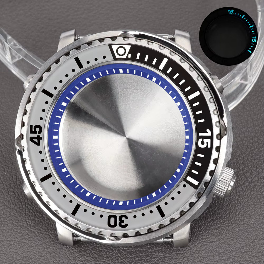 YEJIAOLAN Uhrengehäuse Edelstahl, 43 mm, Schwarz, Saphirglas, 200 m wasserdicht - Bild 1