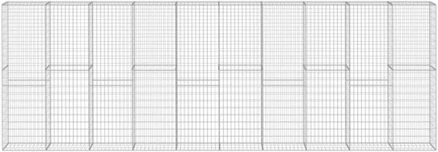 vidaXL Gabionenwand aus verzinktem Stahl mit Abdeckung, Farbe: Silber, B/T/H: 600 x 30 x 200 cm - Bild 1