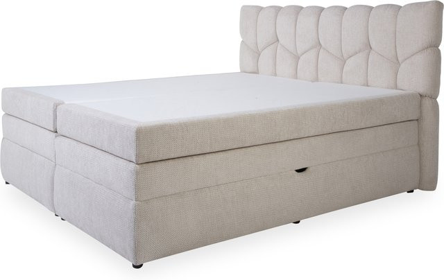 Boxspringbett HARPER WITHAM in Beige mit Stoffbezug und Lift-up-Base, B/T/H: 180 x 200 x 45 cm - Bild 1