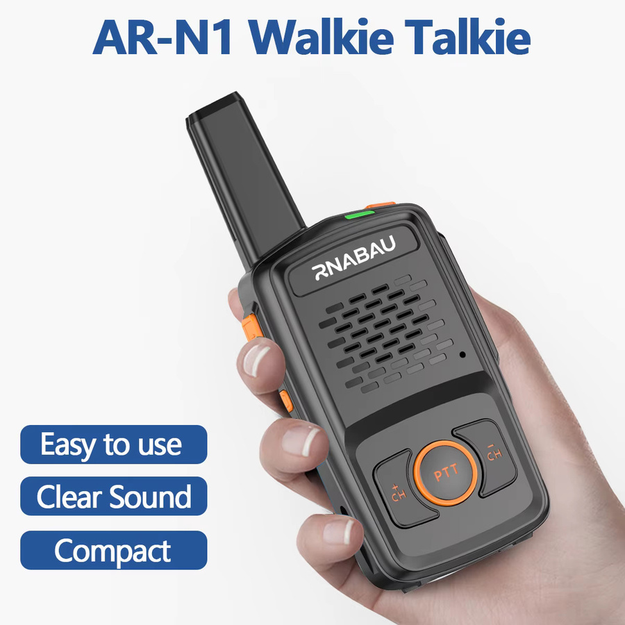 RNABAU Mini Walkie-Talkie MT-N1 Professionelles UHF Zwei-Wege-Funkgerät mit 16 Kanälen in Schwarz, kompatibel mit Baofeng - Bild 3