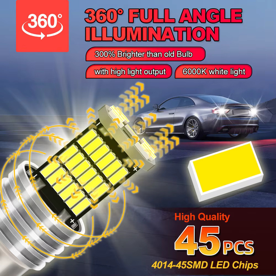 ChicYoo 2er Set BA15S P21W LED Autolampen 6000K Weiß für Blinker, Bremse und Rückwärtsgang passend für BMW 3er E46 (1998.09-2005.02) - Bild 4