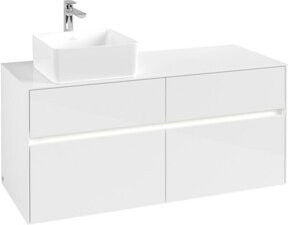 V&B Waschtischunterschrank Collaro in Weiß glänzend, B/T/H: 120 x 50 x 50 cm - Bild 1