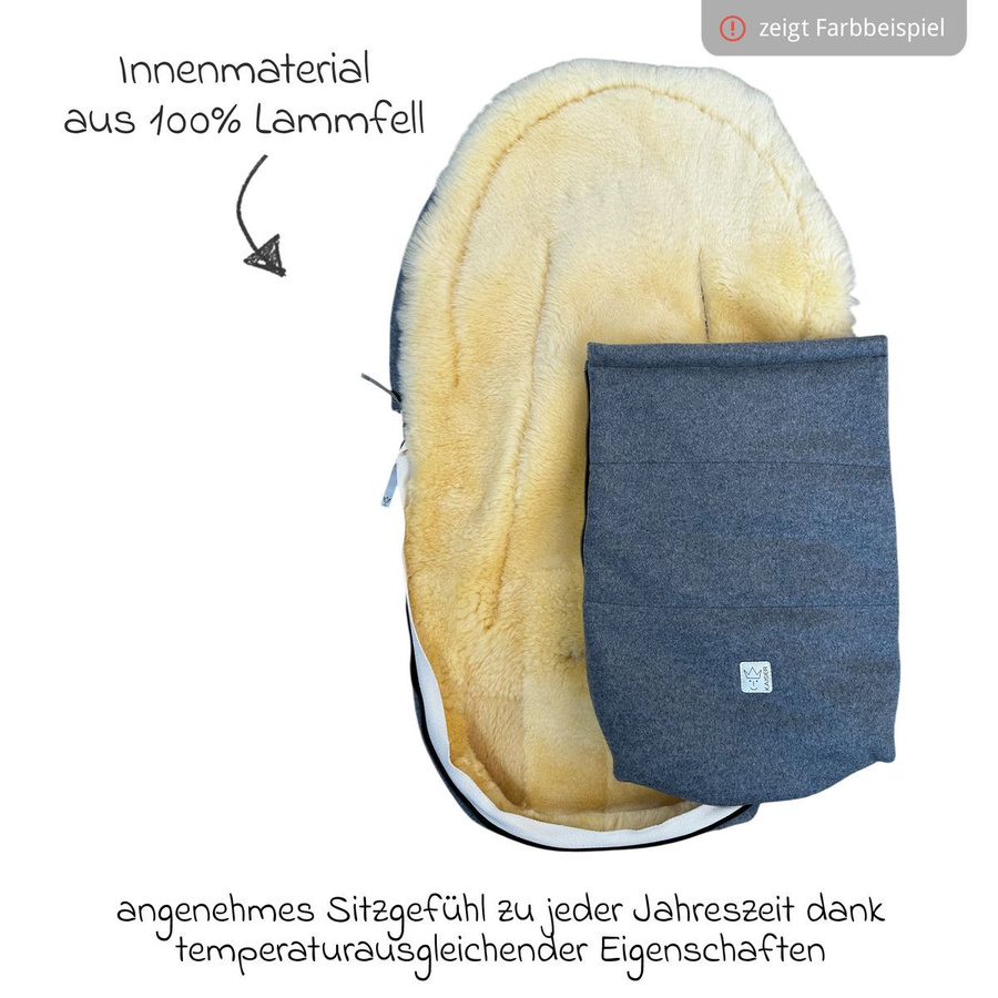 Kaiser Lammfell-Loden-Fußsack Emilia für Babyschalen und Babywannen, Farbe Green - Bild 3