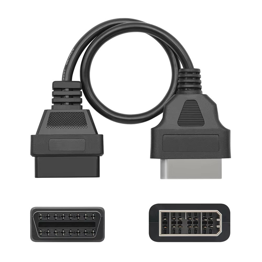 OBD2 Verlängerungskabel für Nissan: 14 Pin auf 16 Pin OBD2 Adapter in Schwarz für Diagnose-Scanner und Werkzeuge - Bild 2