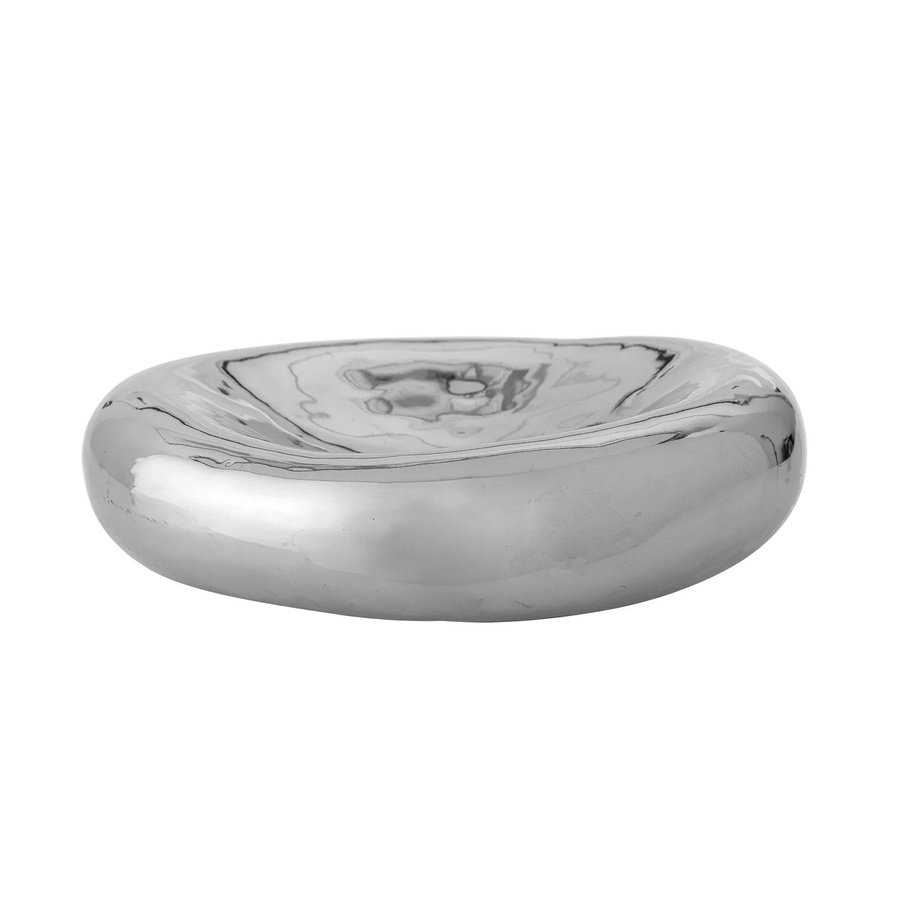 Bloomingville Schale aus Steingut in Silber Shine, Durchmesser: 23 cm - Bild 1