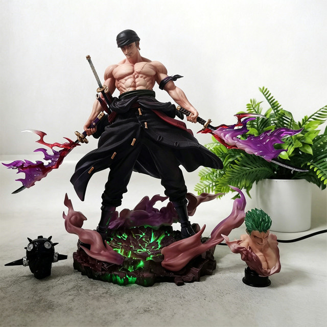Bandai One Piece Roronoa Zoro Doppelkopf-Skulptur, Anime-Figur, 27,5cm - Bild 1
