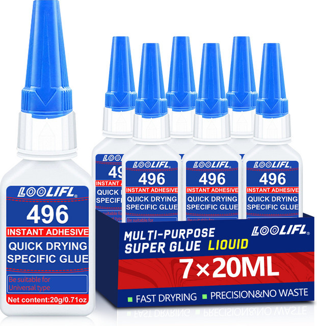 LOOLIFL Superkleber Cyanacrylat in Transparent für Gummi, Holz und Glas, 20 g - Bild 1