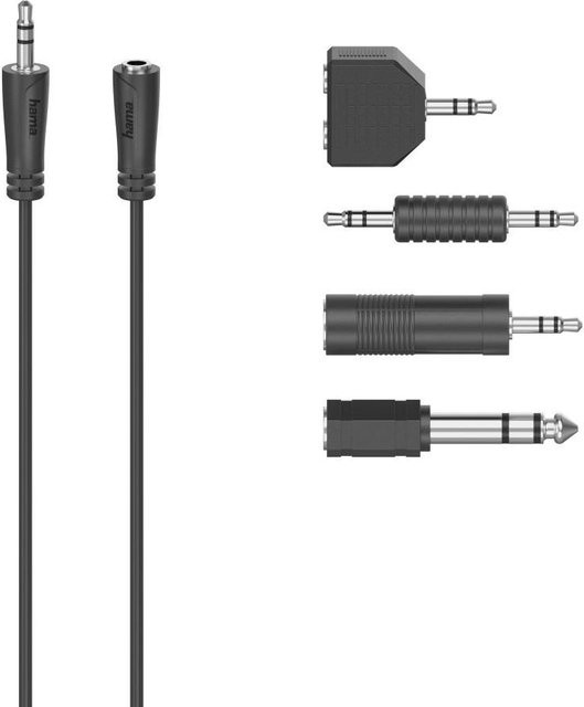 Hama Klinken-Anschluss-Set Schwarz mit 3,5 mm Klinkenstecker, 2,5 m - Bild 1