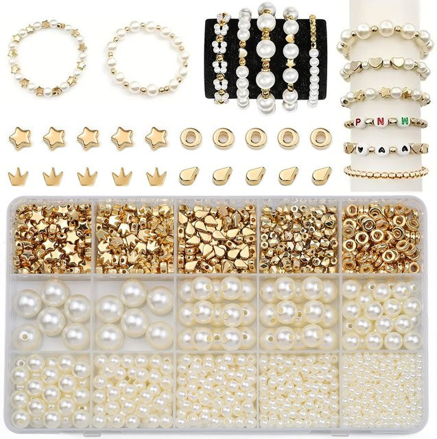 JHNBY Perlen Set, Acryl, Imitation Perle, DIY Kit - Bild 1