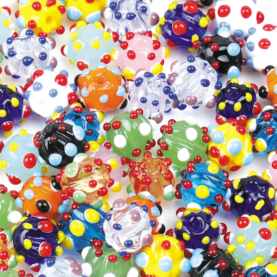 NASSBORO Charm-Anhänger, Kürbis-Lampwork-Glasperlen, mehrfarbig, 10 Stück - Bild 2