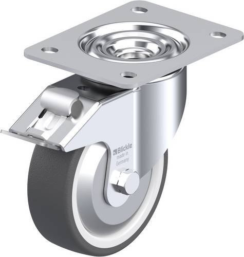 Blickle Lenkrolle LK-POTH 125R-3-FI-FA mit Feststeller, Farbe Silber, Rad-Durchmesser: 125 mm, Tragfähigkeit: 350 kg - Bild 1