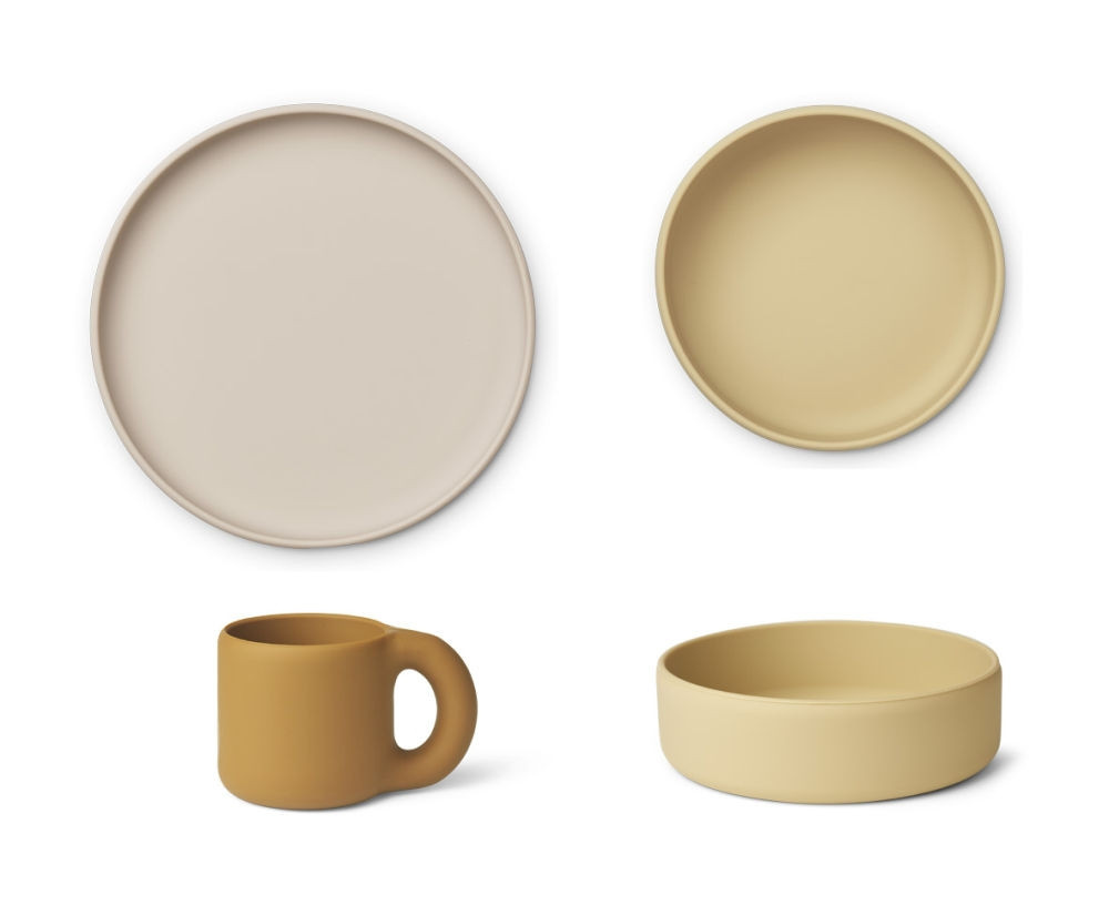 Liewood Andie Junior Dinner Set Safari in Multicolour und Beige aus Silikon und Melamin - Bild 1