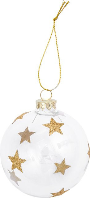 Rico Design Glaskugel Baumschmuck Sterne klar-gold Durchmesser: 8 cm - Bild 1