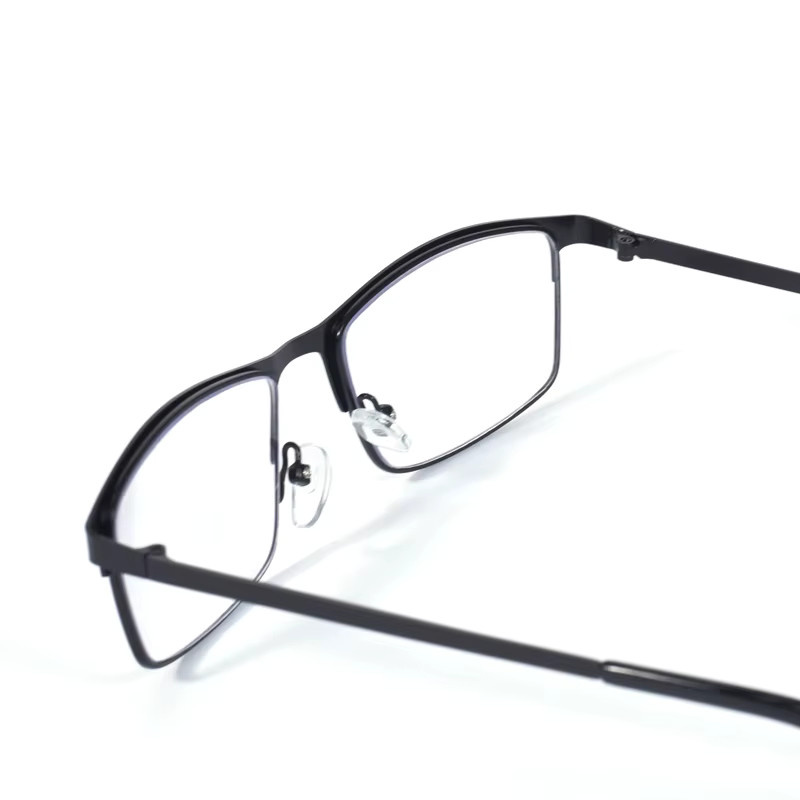 Lesebrille, Vollrand, rechteckig, Metall, Schwarz, Blaulichtfilter - Bild 1