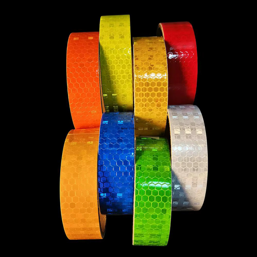 Satop Cinta Reflektierendes Sicherheitsband wasserdicht für den Außenbereich, Breite: 2,5 cm, Länge: 5 m, in Weiß, Rot, Orange und Gelb - Bild 2