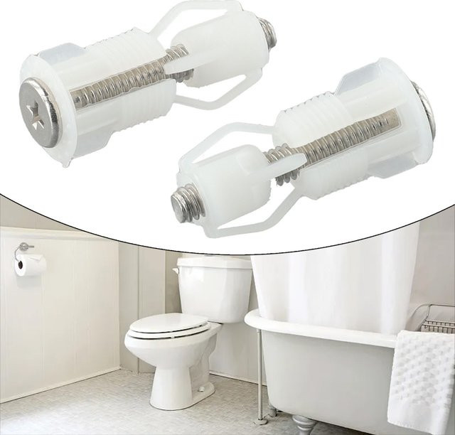 LEENKEA WC-Sitz Befestigungsset mit Abdeckkappen in Weiß, 2er-Set - Bild 1