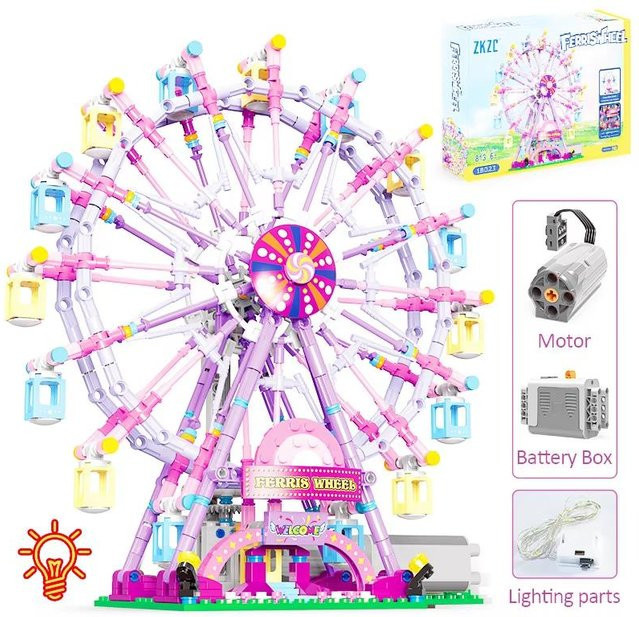 ZKZC City Friends MOC Drehendes Riesenrad, Bausteine, mit Licht, ab 6 Jahren - Bild 1