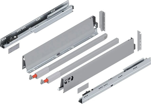 Blum D-Reling Tandembox antaro Vollauszug mit Blumotion Soft-Close, Grau, 1 Paar, Länge: 500 mm, Tragkraft: 65 kg - Bild 1