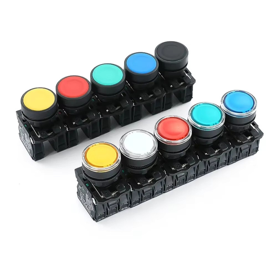 XB4 Druckknopfschalter mit LED von Sweideer, Momentan mit Selbstrückstellung, 22mm, 10A, 1NO 1NC 2NO, Farben: Rot, Grün, Gelb - Bild 4