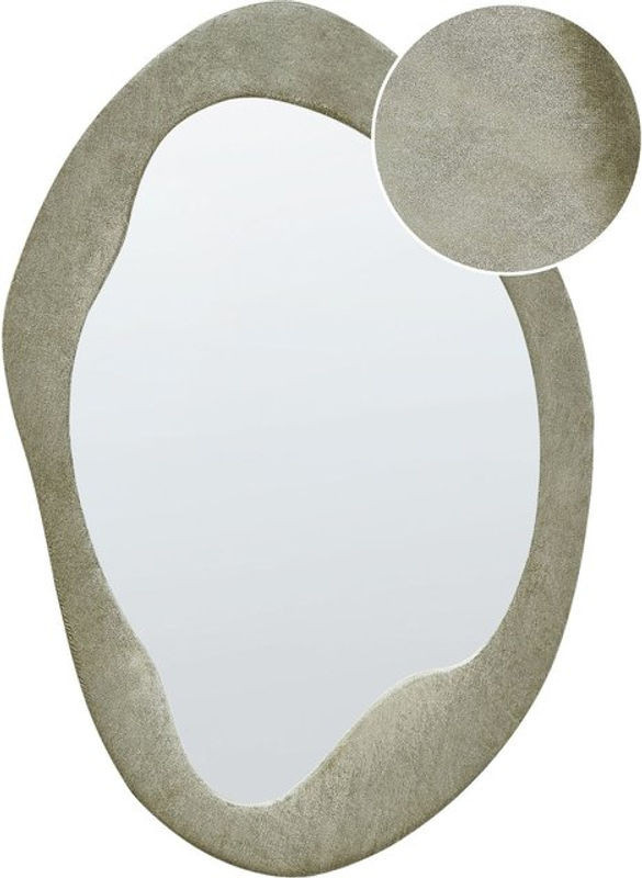 Beliani Wandspiegel in Grün aus Glas und Samt mit unregelmäßigem Rahmen, B/H: 90 x 59 cm - Bild 1