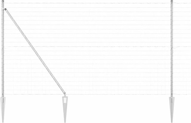 vidaXL Zaun mit Pfosten aus verzinktem Stahl in Silber, Höhe: 150 cm, Länge: 10 m - Bild 1