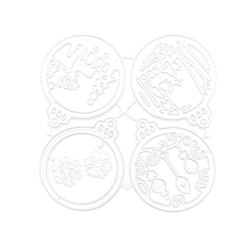 Runde Metall-Stanzformen für Weihnachtsschmuck mit Schneeflocken und Rentier in Silber für DIY-Scrapbooking und Kartenherstellung - Bild 3