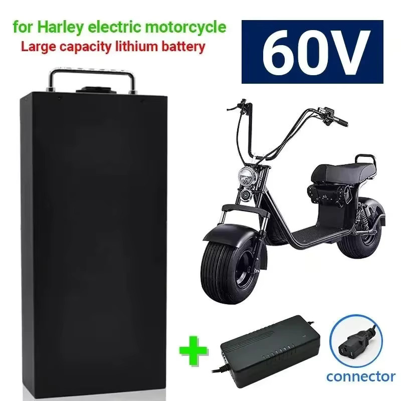 Wasserdichte Lithium-Batterie für Harley Citycoco Elektromotorräder 60V 20Ah-40Ah inklusive 67,2V Ladegerät in Schwarz - Bild 5