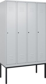 C+P Spind Classic PLUS Garderobenschrank mit 4 Abteilen, Stahlkonstruktion, Zylinderschloss und 4 Garderobenhaken, B/T/H: 120 x 50 x 212 cm - Bild 1