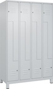 C+P Z-Spind Classic PLUS mit 8 Fächern, grau, mit Zylinderschloss und Füßen, H x B x T: 195 x 120 x 50 cm - Bild 1