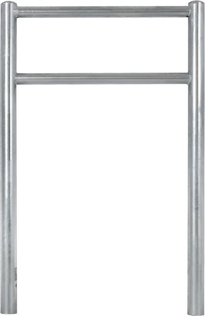 TRUTZHOLM Fahrradanlehnbügel Typ H aus Stahl in Silber, B/H: 115 x 75 cm, Durchmesser 60 mm - Bild 1