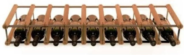 PROREGAL Vinotega Mod Metal Modulares Weinregal aus massivem Kiefernholz, Braun geölt, H x B x T: 12,5 x 92,5 x 24,5 cm - Bild 1