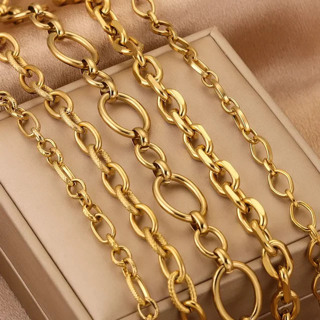 Serene Bliss Halskette Edelstahl, Gold, 100 cm, Unisex - Bild 1