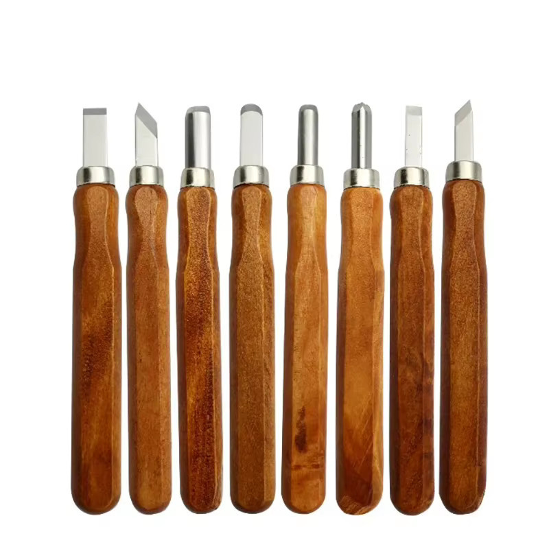 Professionelles Holzschnitzmeißel-Set in Braun für detaillierte Schnitzarbeiten und Holzbearbeitung - Bild 2