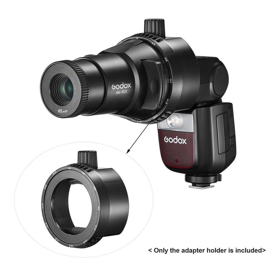 Godox AK-R25 Fresnelkopf-Blitzadapterhalter zur Montage des AK-R21-Projektors in Schwarz - Bild 2