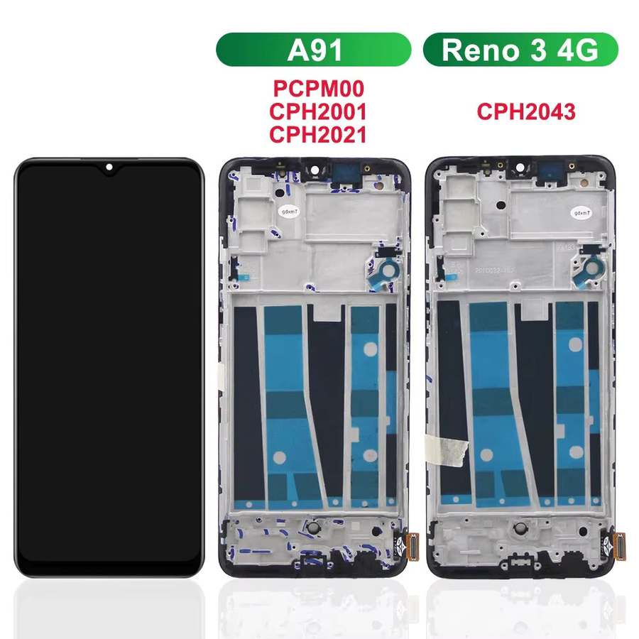 OPPO Reno3 CPH2043 LCD Display mit Rahmen und Digital Touch Screen Assembly in Schwarz für Oppo A91 CPH2001 CPH2021 - Bild 4