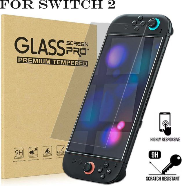 Nintendo Switch Displayschutzfolie aus gehärtetem Glas, transparent, HD, kratzfest - Bild 1