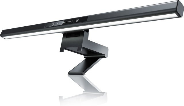 CSL LED Monitorlampe Screenbar in Schwarz mit Dimmfunktion und 3 Lichtfarben, 4,5W, blendfreie Schreibtischlampe - Bild 1