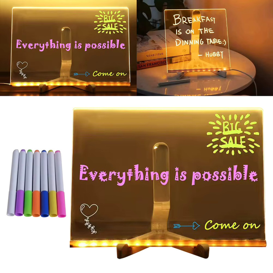 ALLOYSEED LED-Notiz-Nachtlichttafel, DIY-Nachrichtentafel, Bunt / Mehrfarbig, Set / Bundle - Bild 4