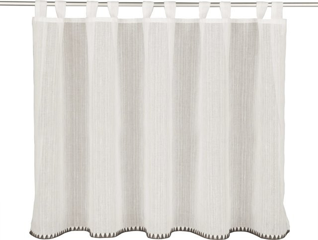 Schlaufenpanneau Fernanda Neusser Collection, semi-transparent, Weiß-Anthrazit, B: 75 cm, H: 140 cm - Bild 1