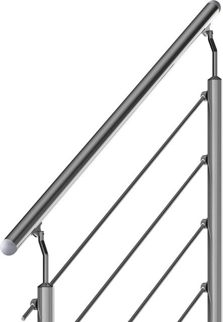 Dolle Gardentop Außentreppe Geländer Startset für 4 Stufen aus Aluminium und Edelstahl in Silber - Bild 1