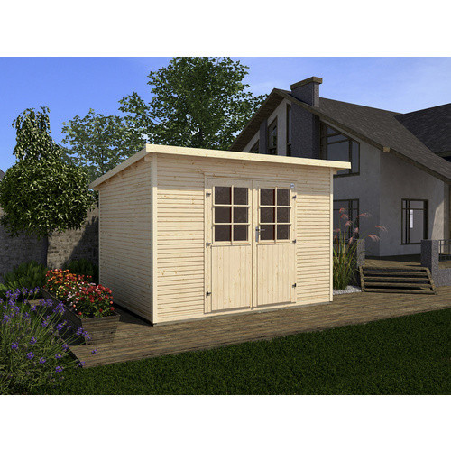WEKA Gartenhaus 219 Gr. 1 aus Massivholz mit Pultdach in Natur und Beige, B/H/T: 260 x 218 x 240 cm - Bild 3