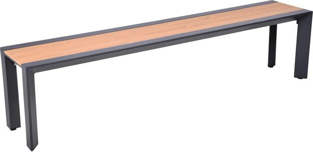 DELUKE Gartenbank KASPER wetterfeste Sitzbank aus Aluminium und Kunststoff in Anthrazit, Breite: 180 cm - Bild 1
