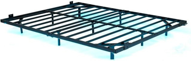 Modernes Schwebendes Plattformbett aus schwarzem Metall mit LED-Beleuchtung, B/T: 160 x 200 cm - Bild 1