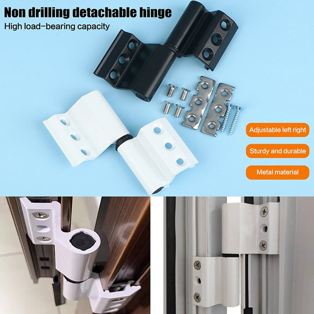 JETTING Klappgelenk mit gebrochener Brücke aus Aluminiumlegierung für Türen und Fenster, 1/2 Sets, Schwarz und Mehrfarbig - Bild 1