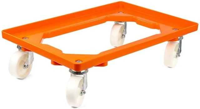 PROREGAL Transportroller für Euroboxen in Orange mit Kunststoffrädern und 4 Lenkrollen, Traglast 300 kg, B/T: 60 x 40 cm - Bild 1