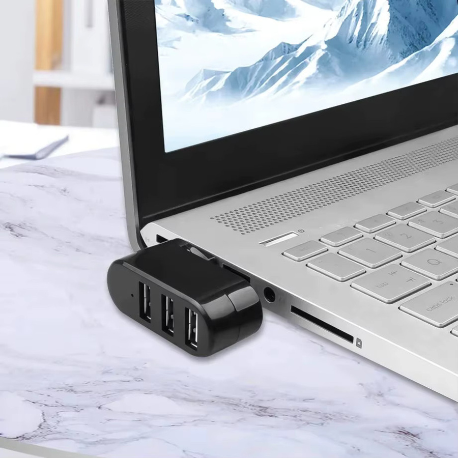 Grwibeou USB 3.0 Hub mit 3 Ports, High Speed USB Splitter Adapter in Schwarz für PC, Laptop und Mac - Bild 3