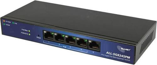 Allnet ALL-SG8245PM Managed Gigabit Switch mit 5 Ports, 4x PoE AT 30W pro Port, Schwarz - Bild 1