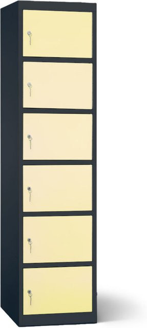 rotstahl Akku-Ladeschrank mit 6 Fächern in Anthrazitgrau und Elfenbein, B: 45 cm, H: 180 cm - Bild 1