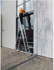Euroline Alu-Mehrzweckleiter 3-teilig Nr. 207 in Silber - Bild 1