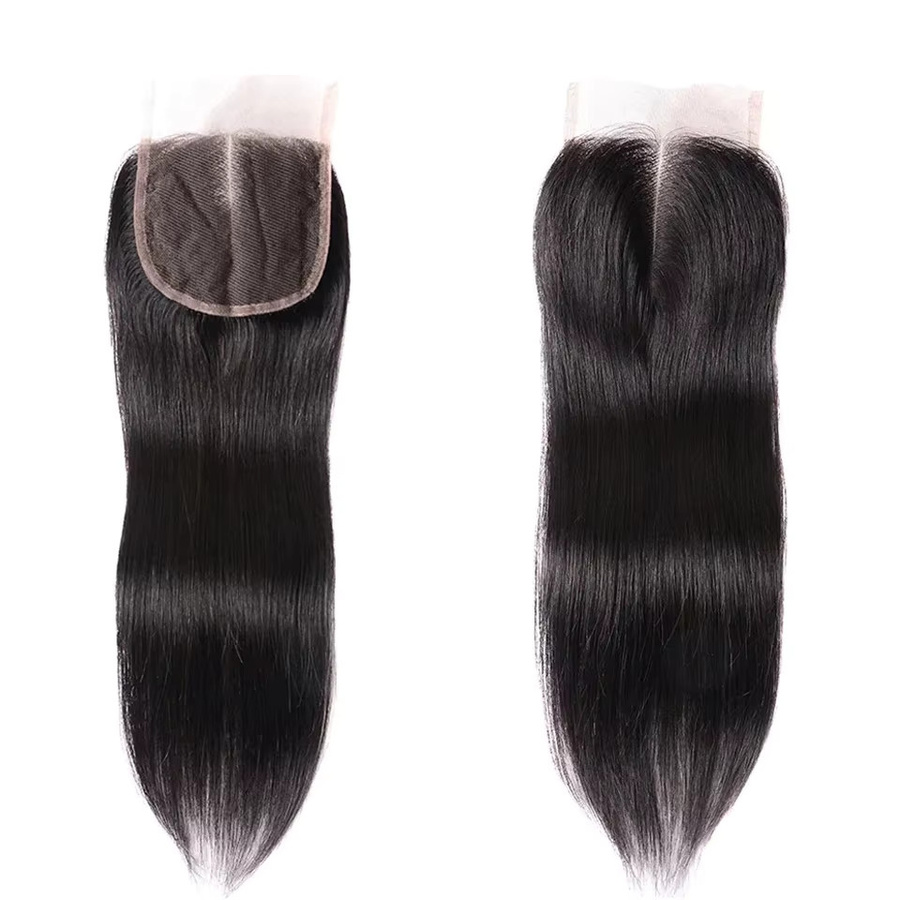 Linhua Haarverlängerung, 4x4 Lace Frontal, 10-24 Zoll, Schwarz, Brasilianisches Haar - Bild 4